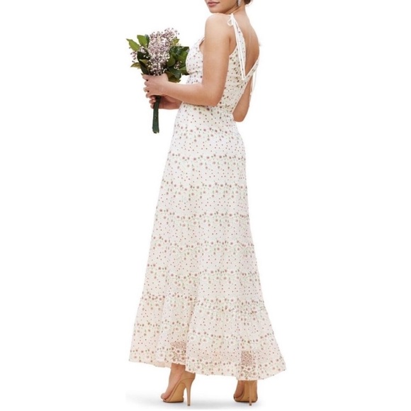 NWT Dress the Population Sunny Floral Maxi Dress Embroidered White Sz Medium - Picture 4 of 12
